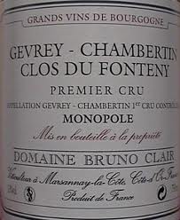 Bruno Clair Gevrey Chambertin Clos Du Fonteny 750ML 2020