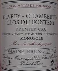 Bruno Clair - Gevrey-Chambertin Clos du Fonteny 2020
