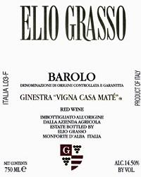 Elio Grasso - Barolo Ginestra Vigna Casa Mat 2018
