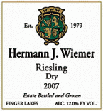 Hermann J. Wiemer - Riesling Dry Finger Lakes 2020